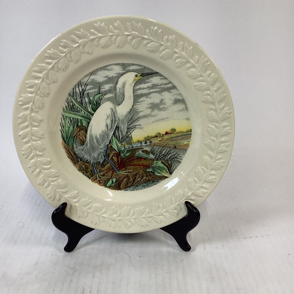 Adams England THE BIRDS OF AMERICA Audubon SNOWY EGRET Dinner Plate
